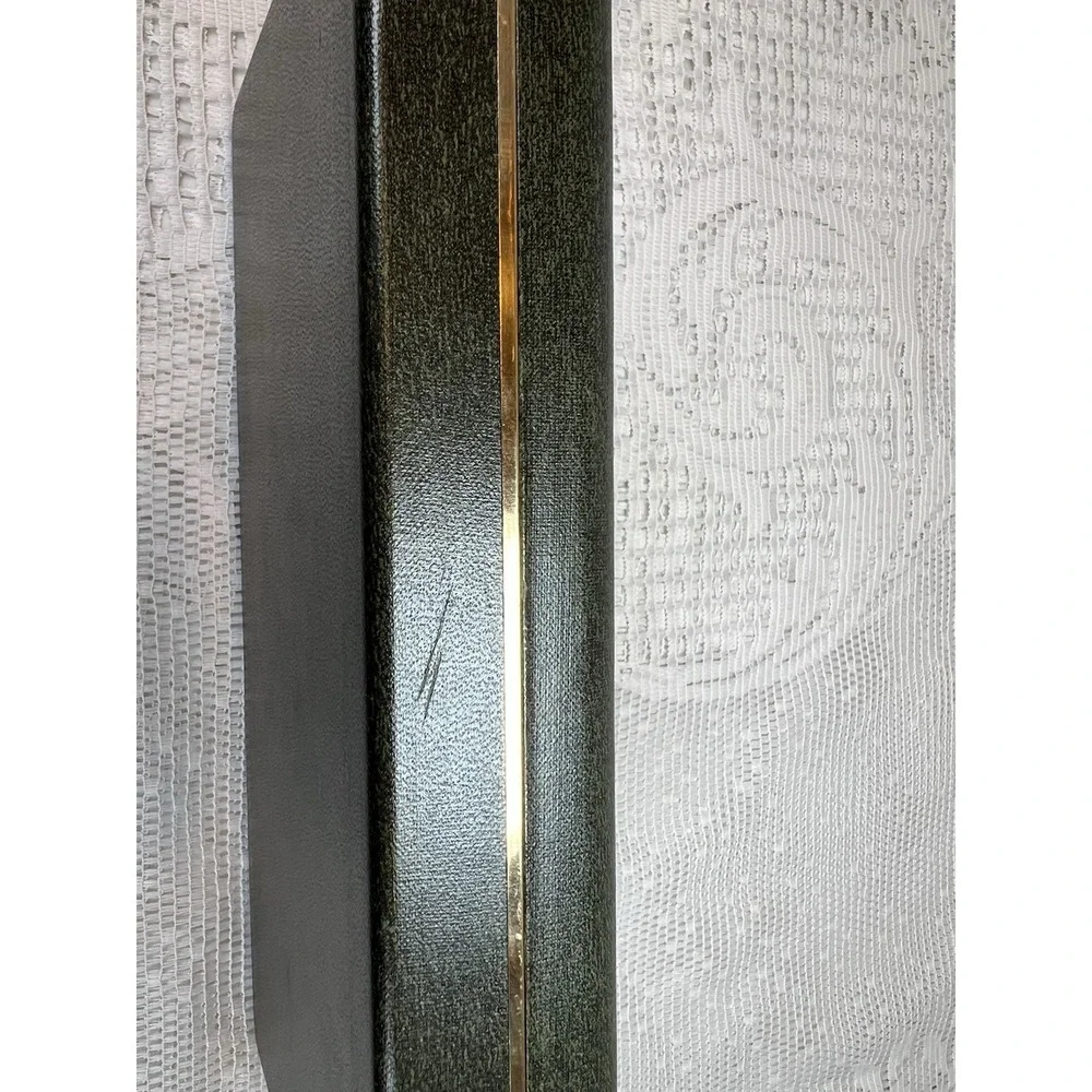 Vintage Dante‎ Men's Valet Jewelry Box Faux Leather Gold Crest Mid-Century